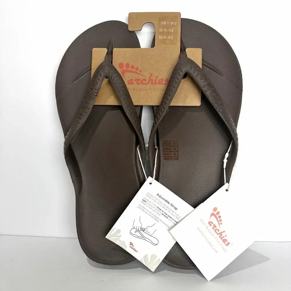 Archies Arch Support Flip Flop Thong Sandals Brown Men’s US 11 / Women's US 12